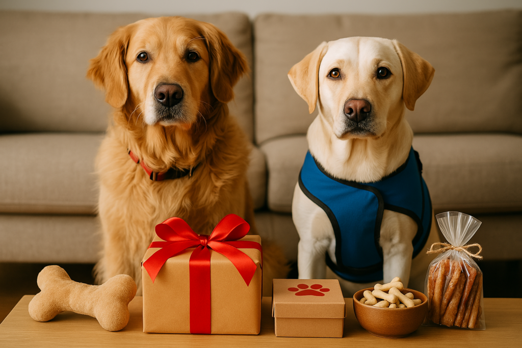 National Pet Day: Two dogs with their treats