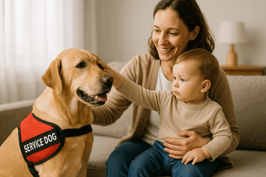 Service Dog Sitting with Family