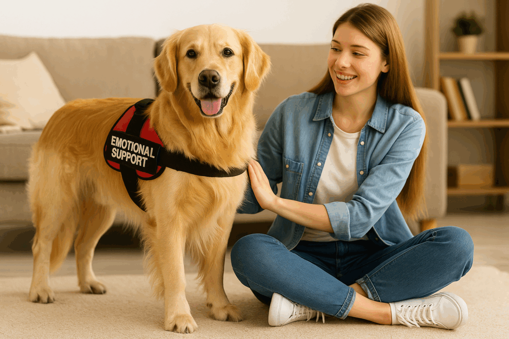 Emotional Support Dog at home with their handler