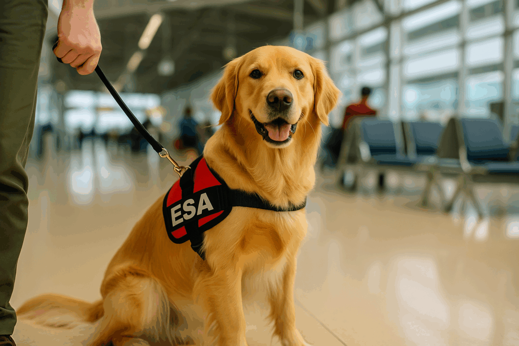 ESA Waiting to Travel at an Airport