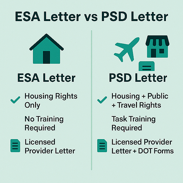 ESA vs PSD Letter Difference