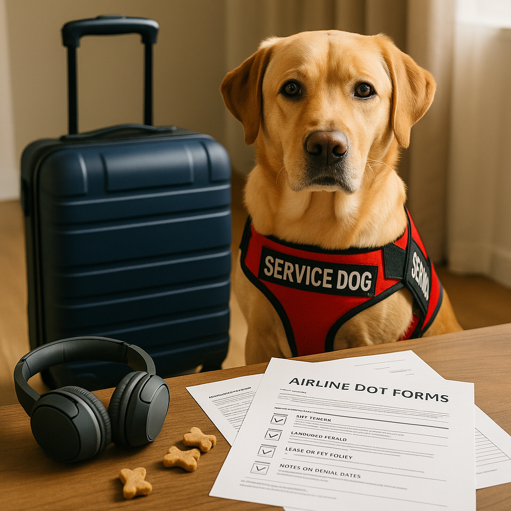 Service Dog Getting Ready To Fly